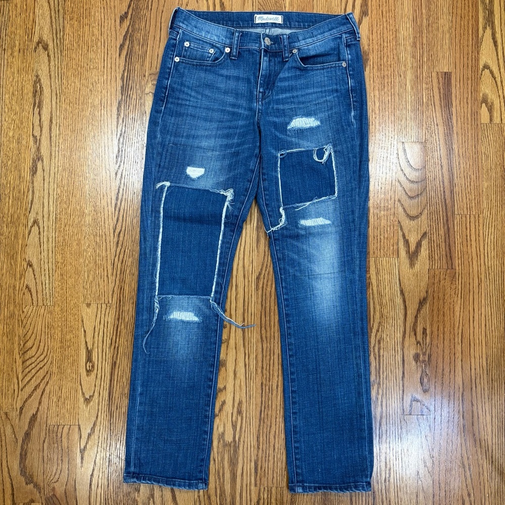 Madewell Slim Boyjean Springfield Wash Patched-Up Edition Jeans - Picture 7 of 13